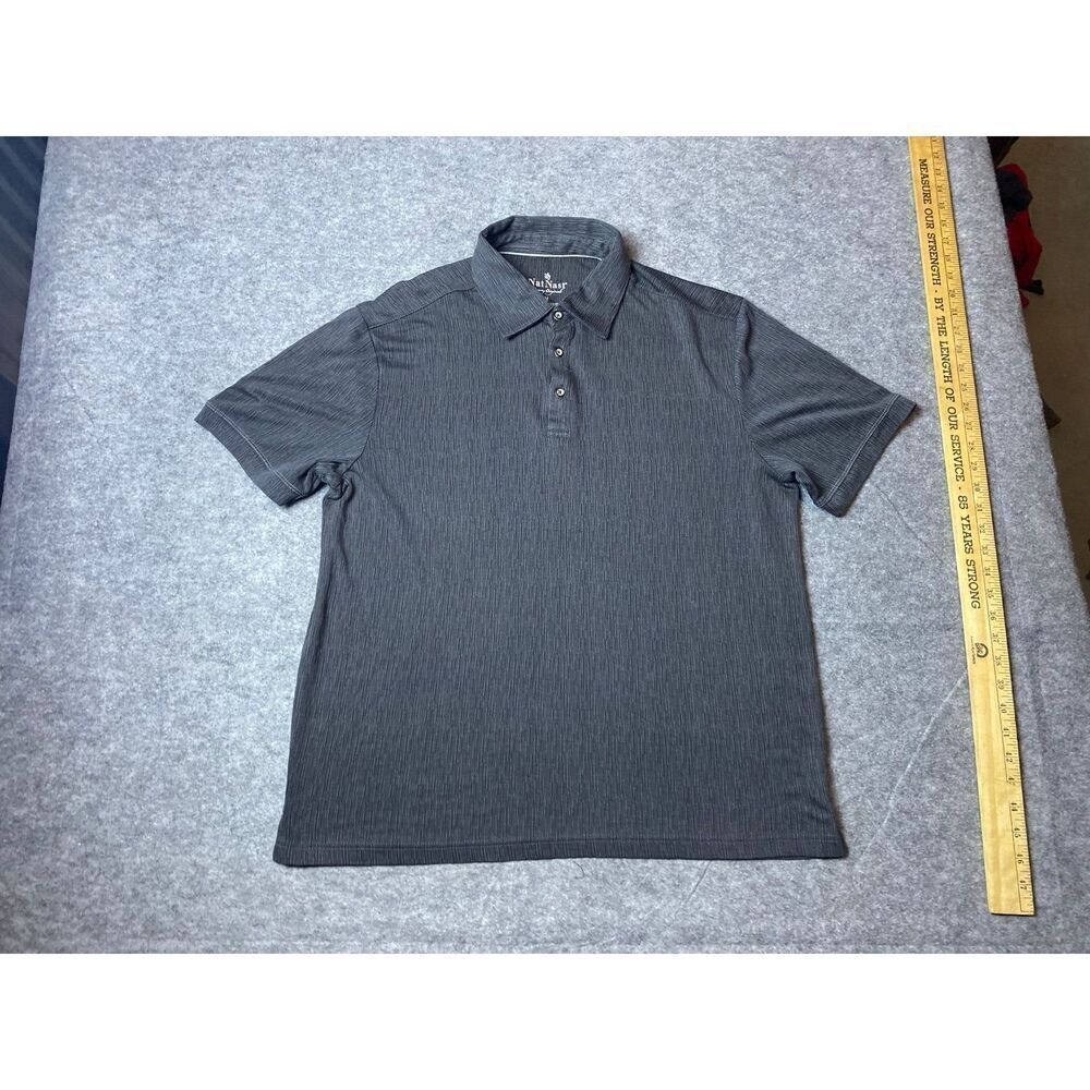 Nat Nast Polo Shirt Mens Medium M Luxury Originals Gray Short Sleeve Golf